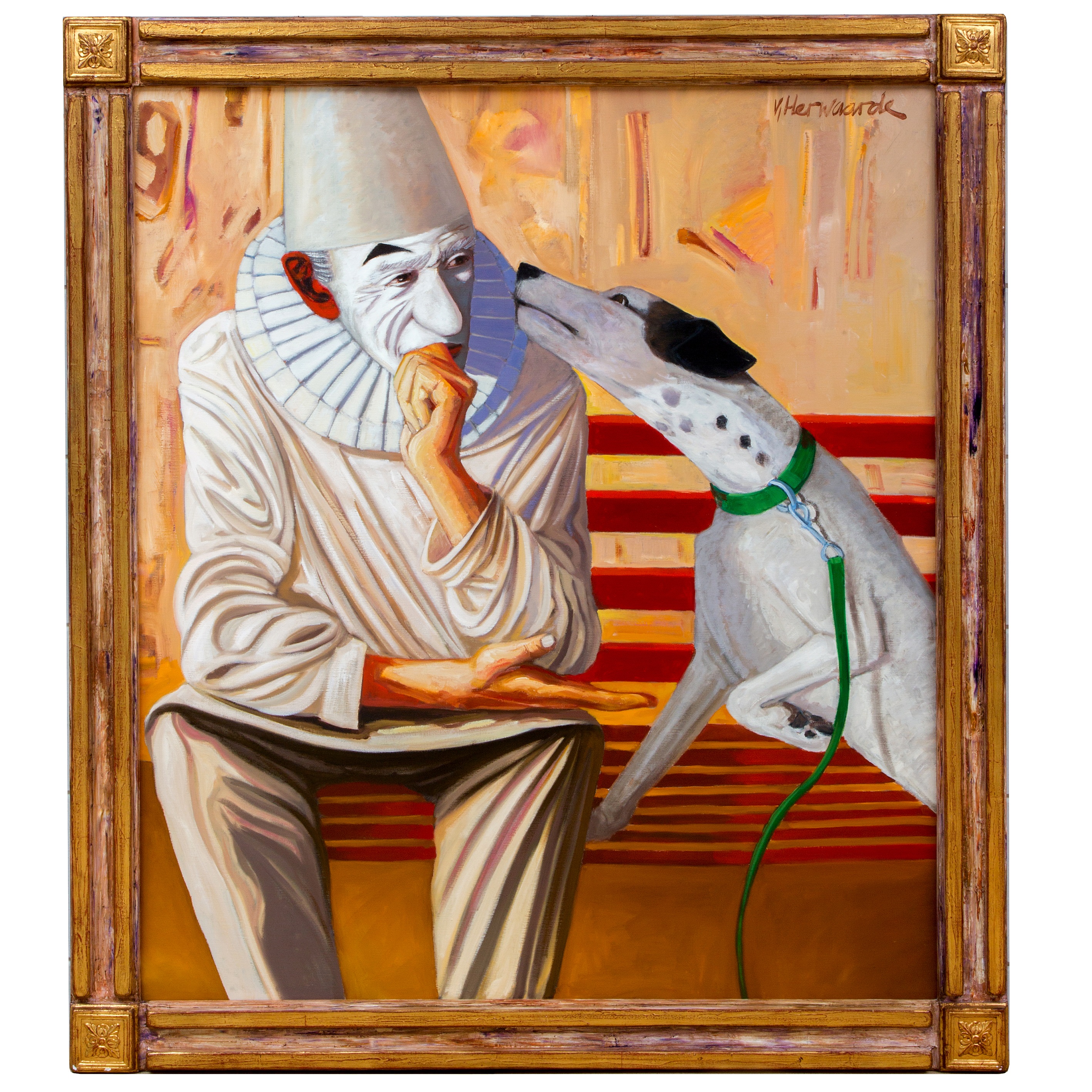 Collectie Pierrot(s) met scepter, hond en viool.